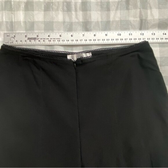 Unique Joseph Ribkoff black crochet waist split front seam stretch pants size 6 - Picture 11 of 13